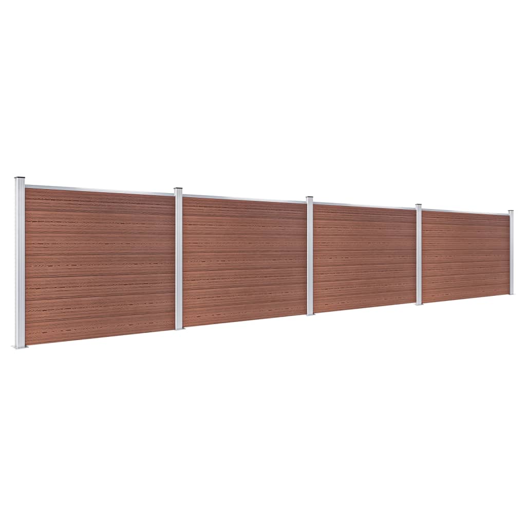 Vidaxl - Set de Panel de Valla WPC 699x146 Cm - Marrón, Gris, Negro - Ideal para Uso en Jardines