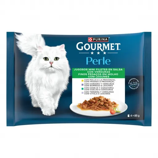 Gourmet Comida Húmeda en Multipack Perle Mini Filetes en Salsa para Gatos - 4x85 gr