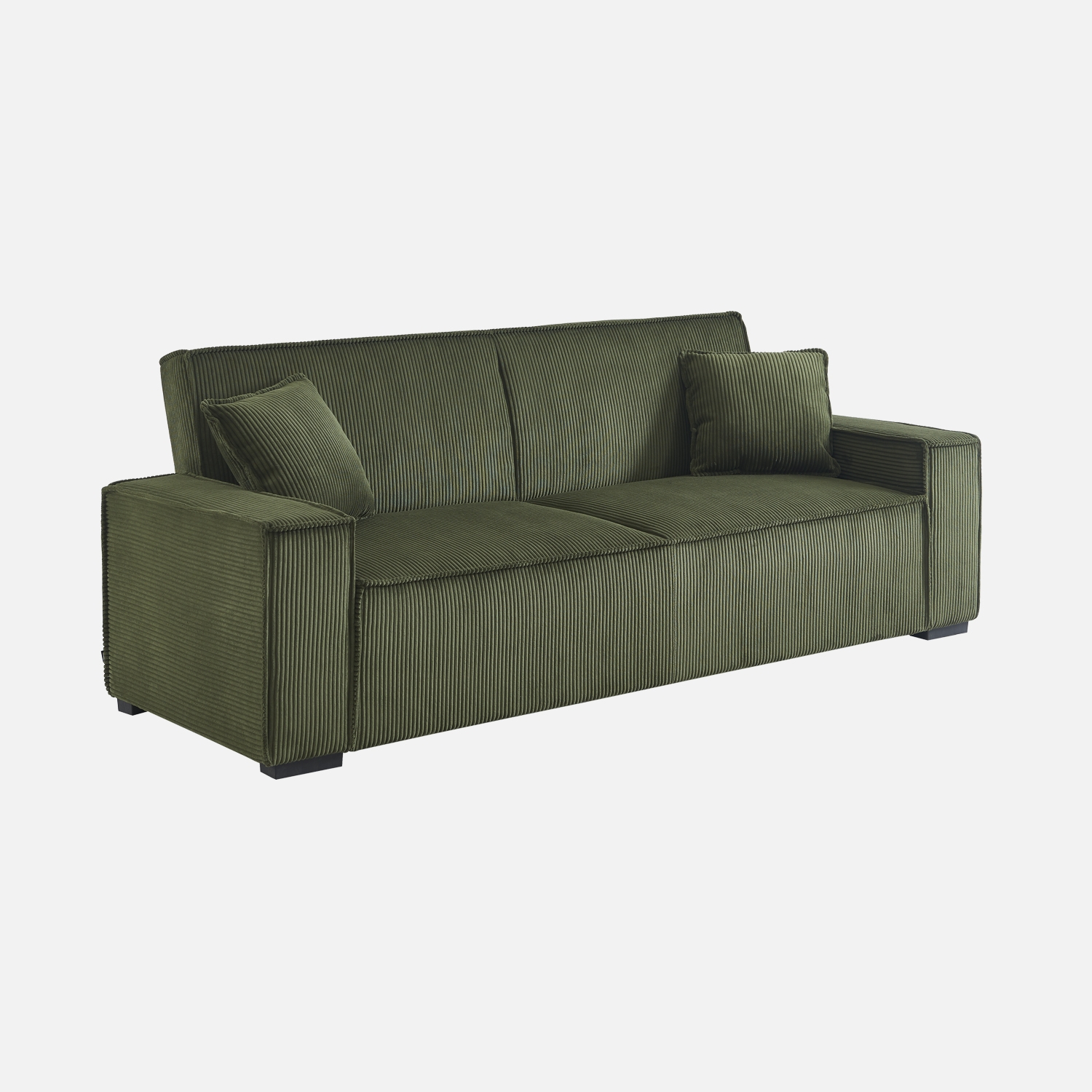 sweeek - Sofá cama de pana de 3 plazas Beige - 231x96.5x80 cm