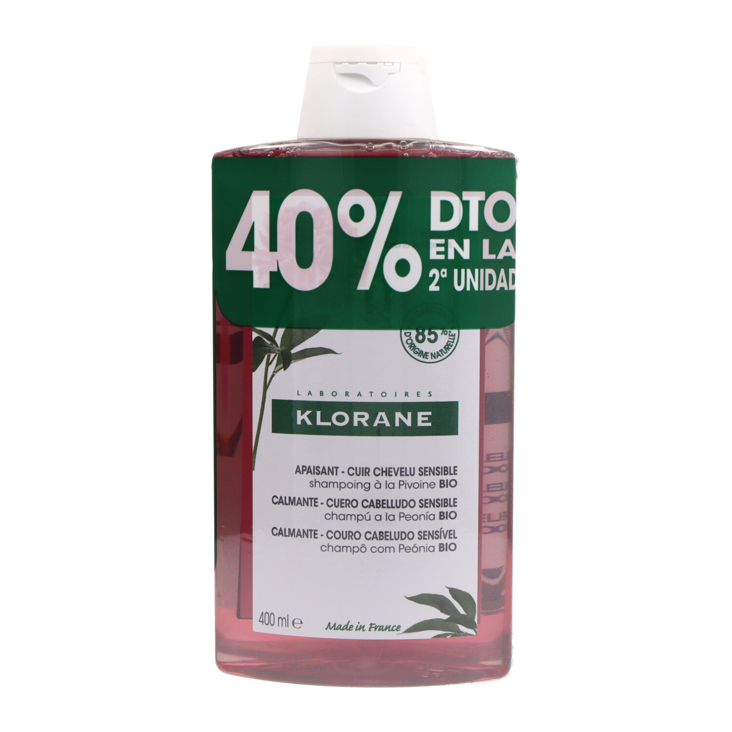 Klorane Champu Peonia 2x400 ml Promo