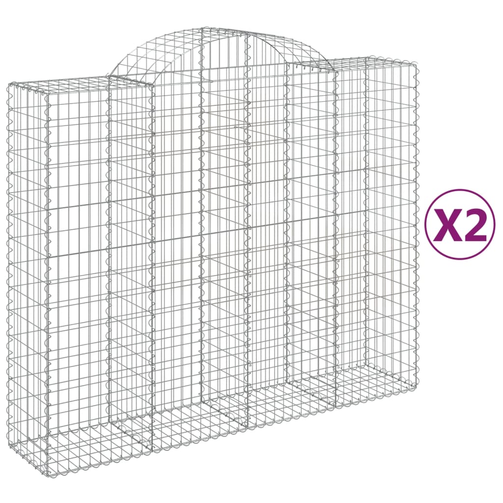Cestas de Gaviones Vidaxl 2 Uds Hierro Arco 200x30x180/200cm
