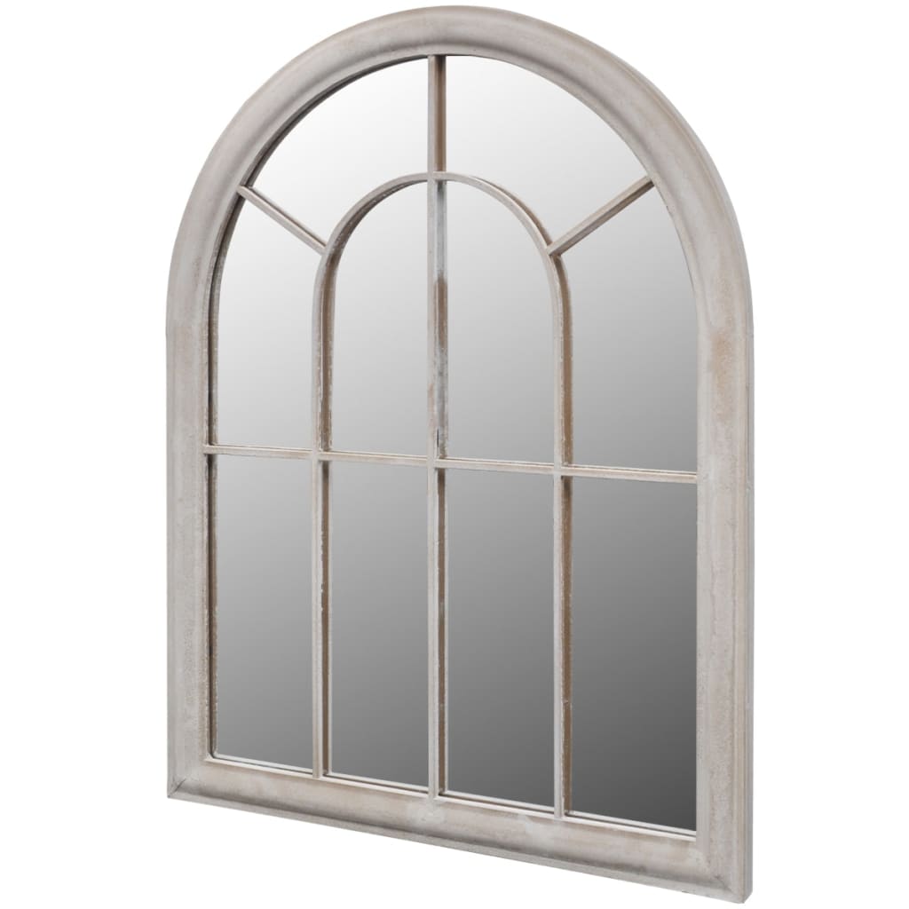 vidaXL Espejo Rústico en Forma de Arco Hierro Vidrio Blanco Antiguo Dimensiones 115 x 50 cm, 89 x 69 cm, 116 x 60 cm