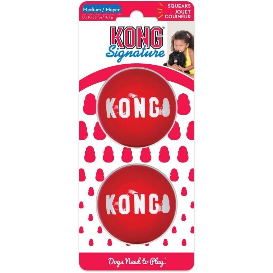 KONG SIGNATURE BALL 2-PK PELOTAS PARA PERROS  M