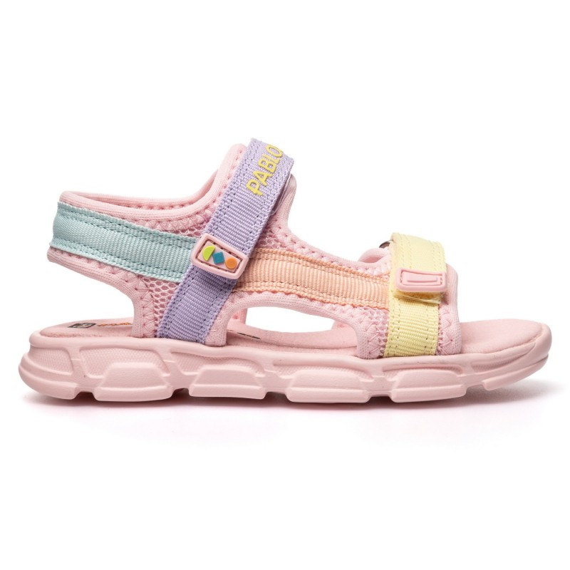 Sandalias planas niña PABLOSKY 986270 SANDALIA CALIFORNIA YELLOW-LILAC-APRICOT 37761 26V