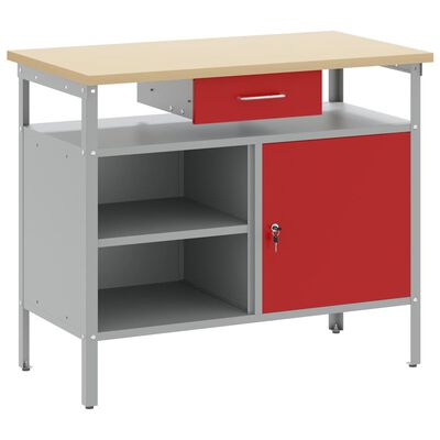 vidaXL Banco de trabajo con cajón 100 x 55 x 85 cm