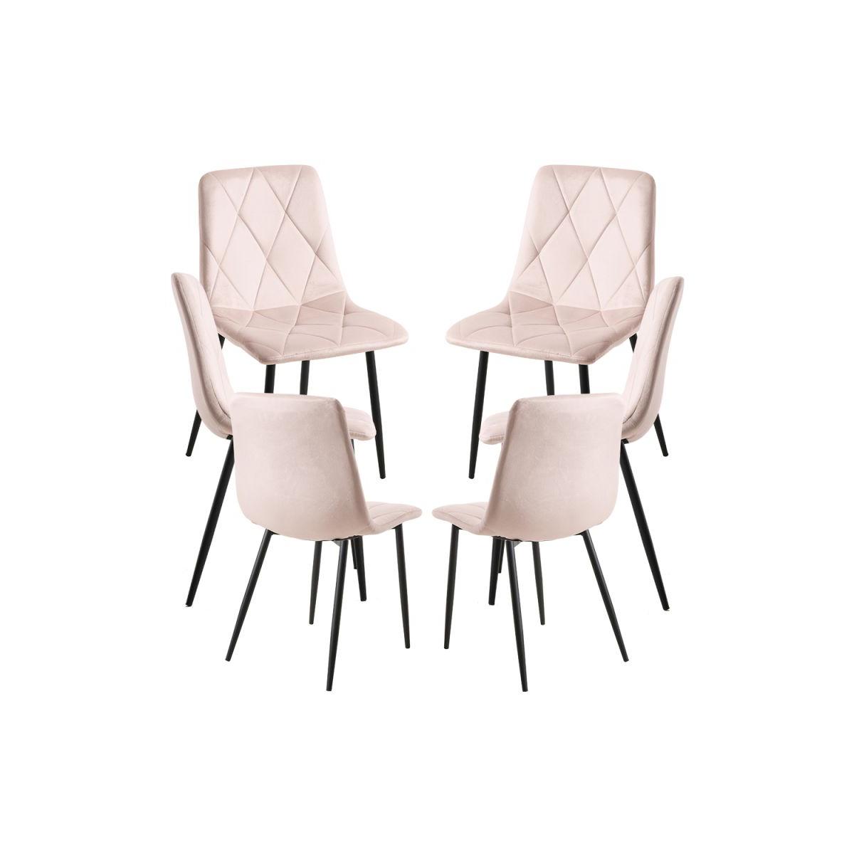 Regalos Miguel - Packs Sillas Comedor - Pack 6 Sillas Lyke Terciopelo - Rosa