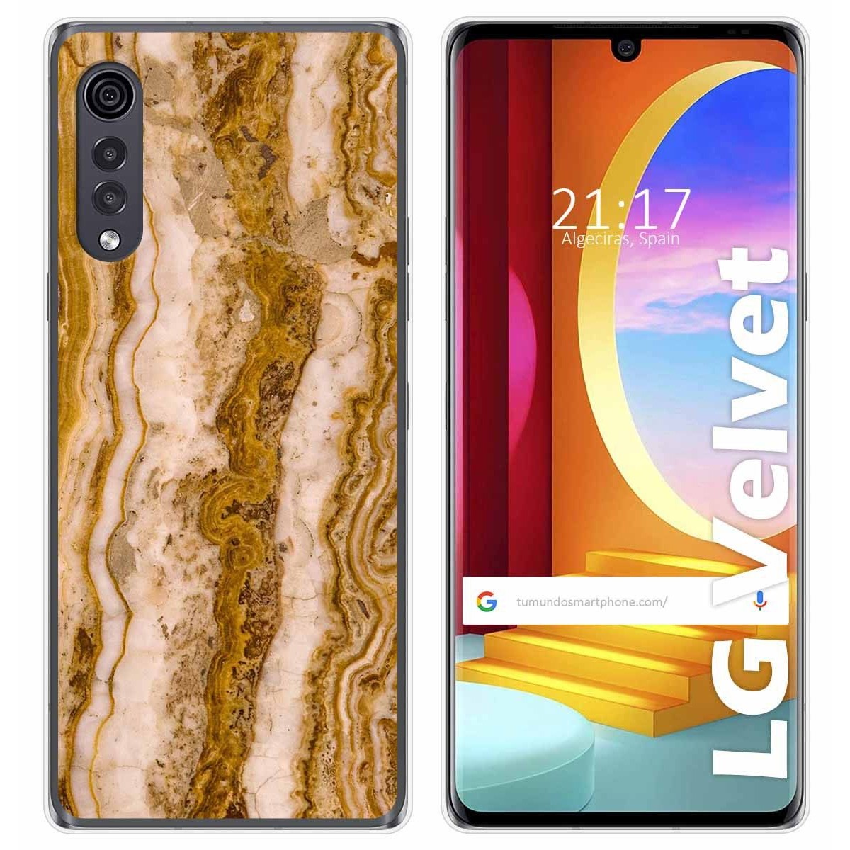 Tumundosmartphone Funda Gel Tpu para LG Velvet 5G diseño Mármol 10 Dibujos
