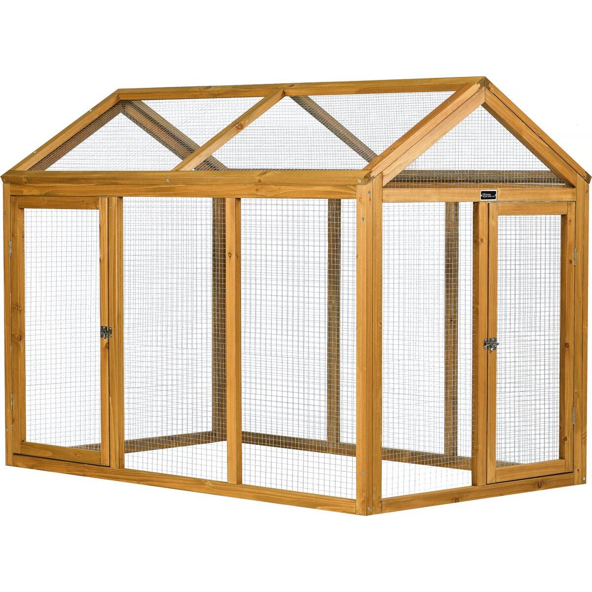 Habitat y Jardin - Corral extensible de madera para gallinero Coco - 6 gallinas - Marrón