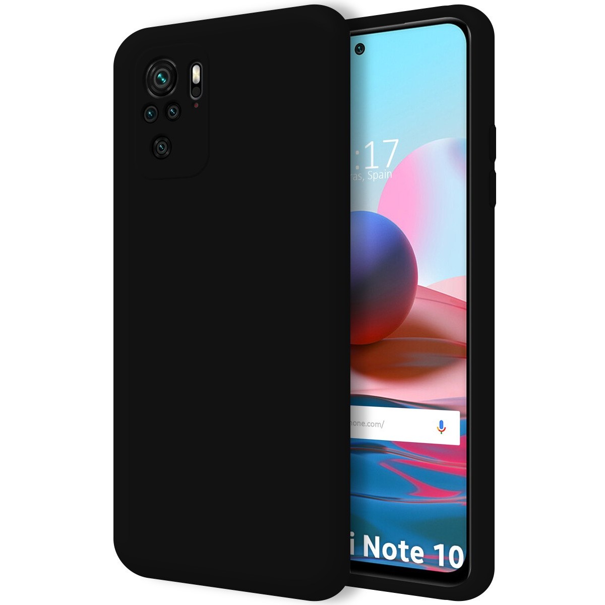 Tumundosmartphone Funda Silicona Líquida Ultra Suave para Xiaomi Redmi Note 10 / 10S color Negra