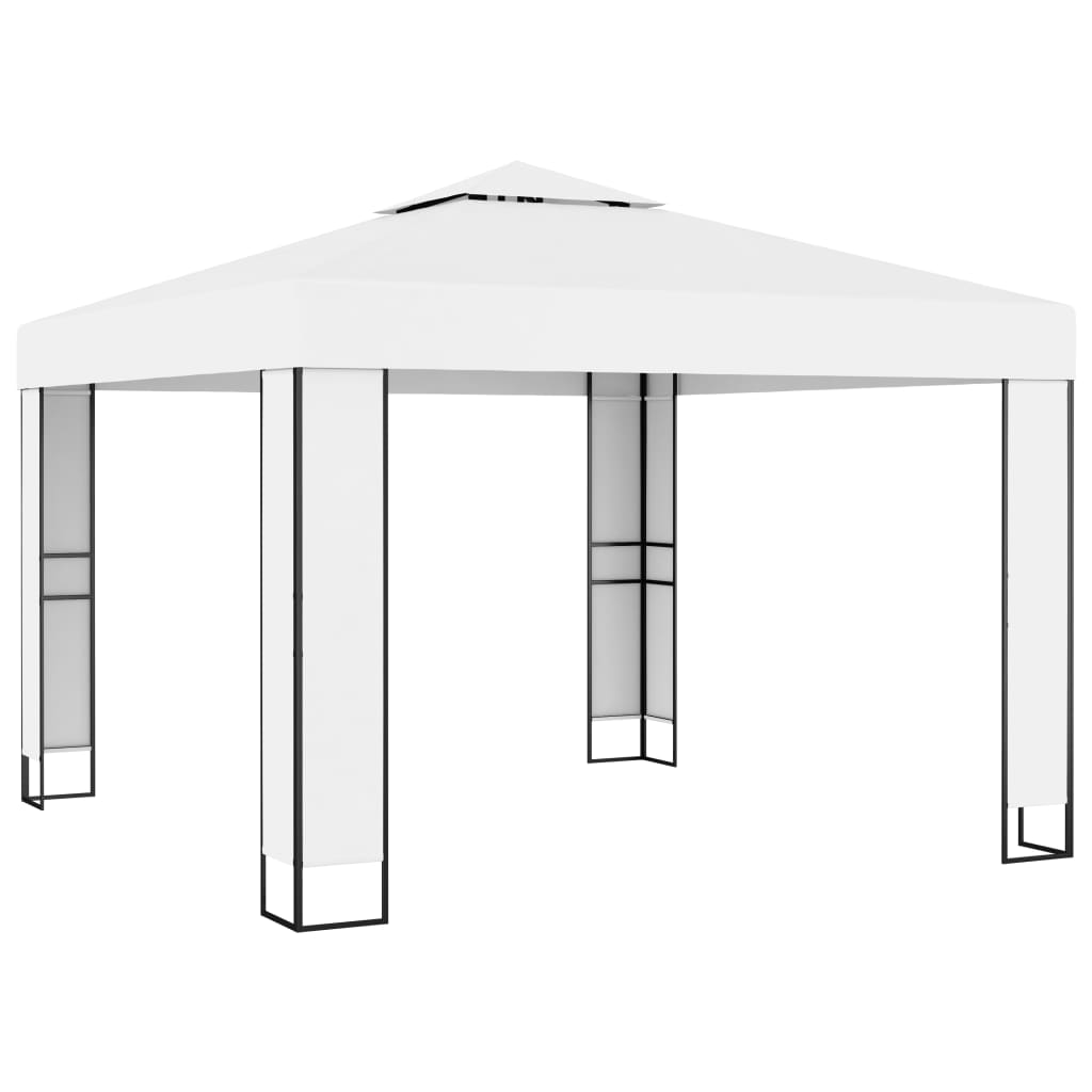 vidaXL Cenador con Doble Techo Carpa para Fiestas Bodas Toldo Jardín Color Taupé,  Blanco,  Antracita y mas