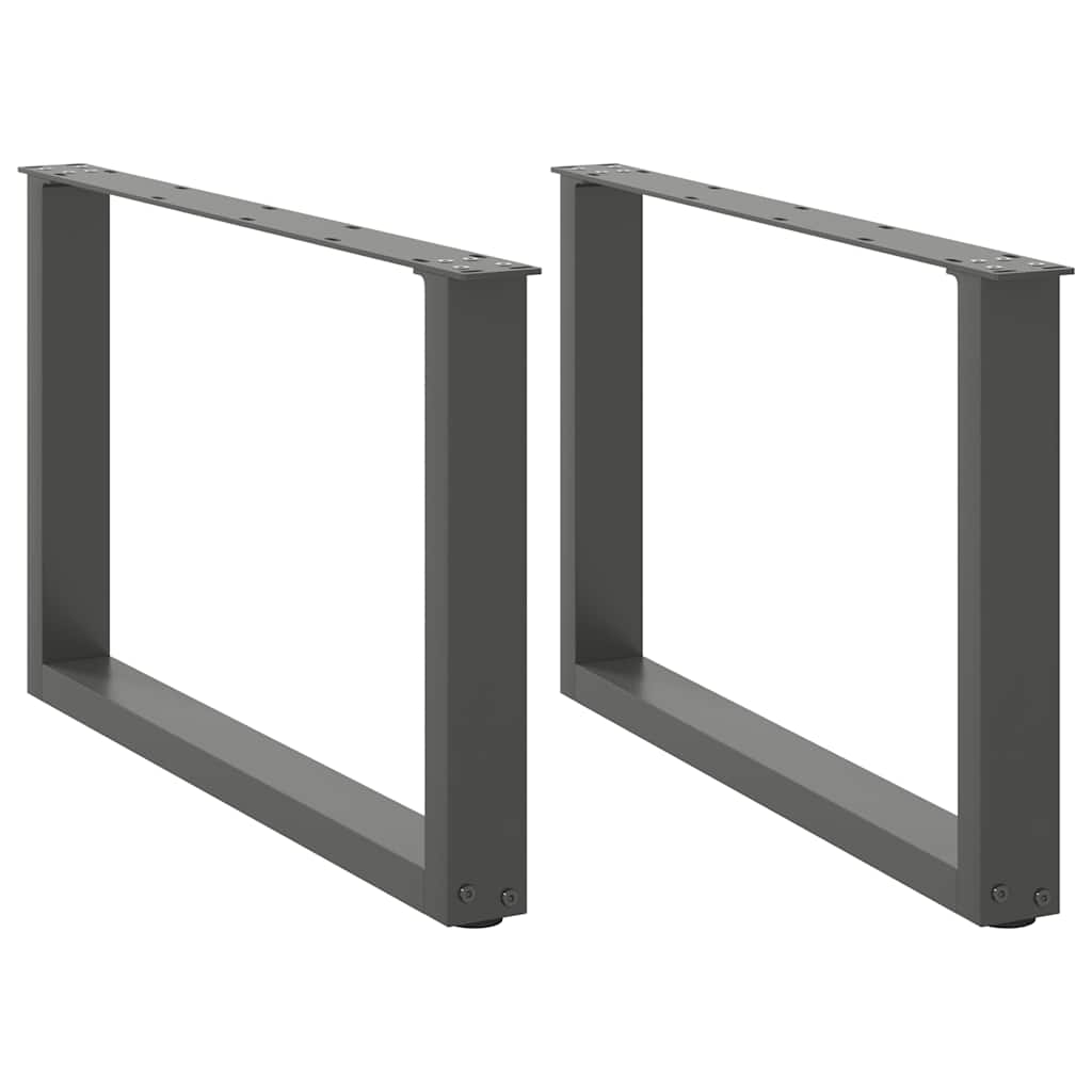 vidaXL Patas para mesa de centro en forma de U (2 unidades) 70 x (42-43) cm, acero