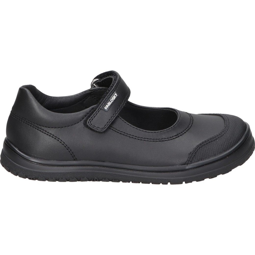 PABLOSKY | Zapatos Colegiales Pablosky Sonic para Niña – Zapato Barefoot Negro – Zapato Escolar con Velcro – Plantilla Extraíble – Respetuoso – Flexible – Transpirable – Modelo 355415