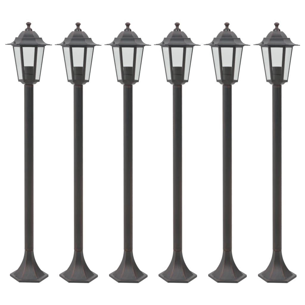 vidaXL 6x Farolas de Jardín Aluminio 110 cm Luz Iluminación Patio Color Blanco, Bronce, Verde oscuro y mas
