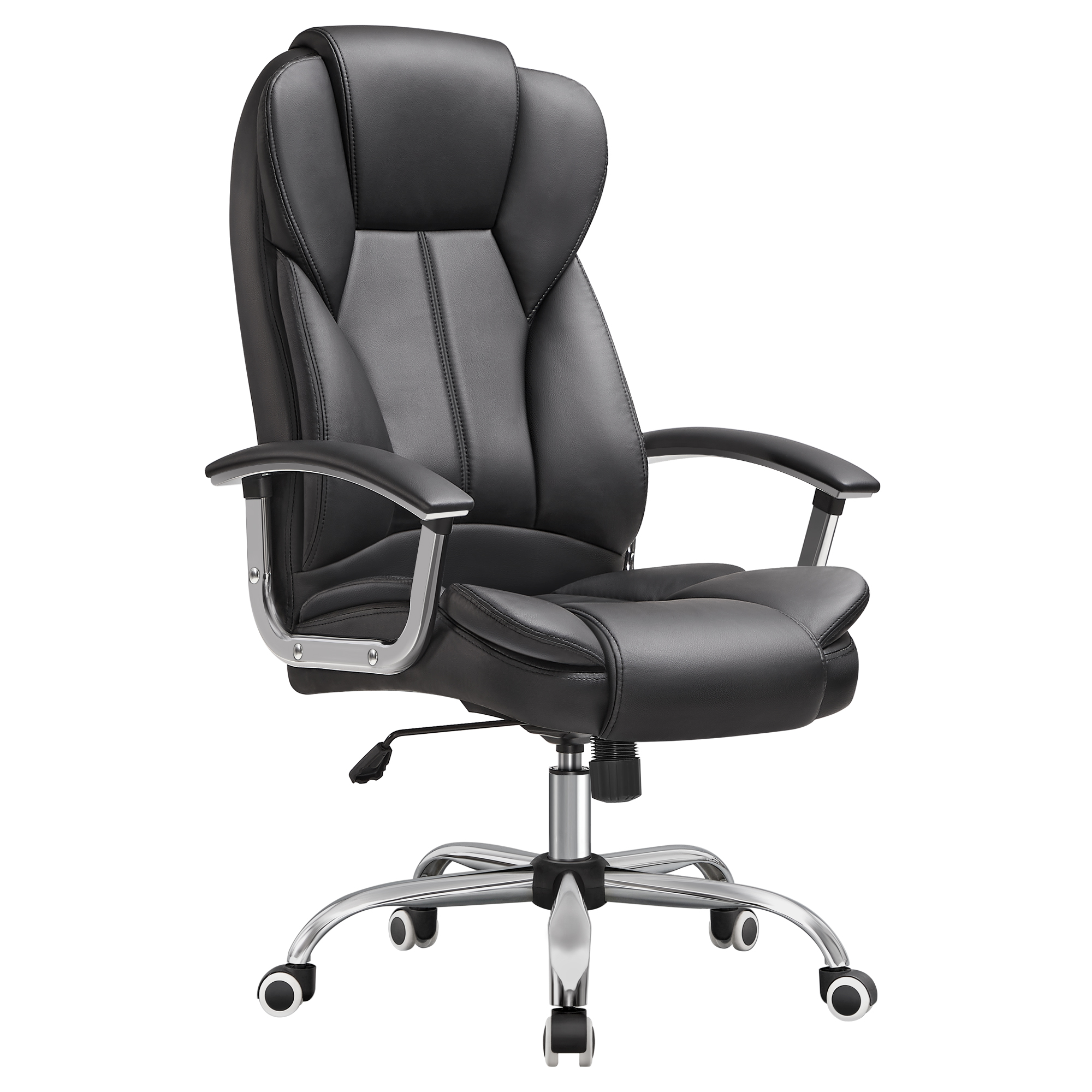SONGMICS Silla de Oficina, Silla de Escritorio, Silla de Juego con Reposabrazos, Silla de Ordenador, Silla Ejecutiva, Altura Ajustable , para Estudio, Negro Tinta