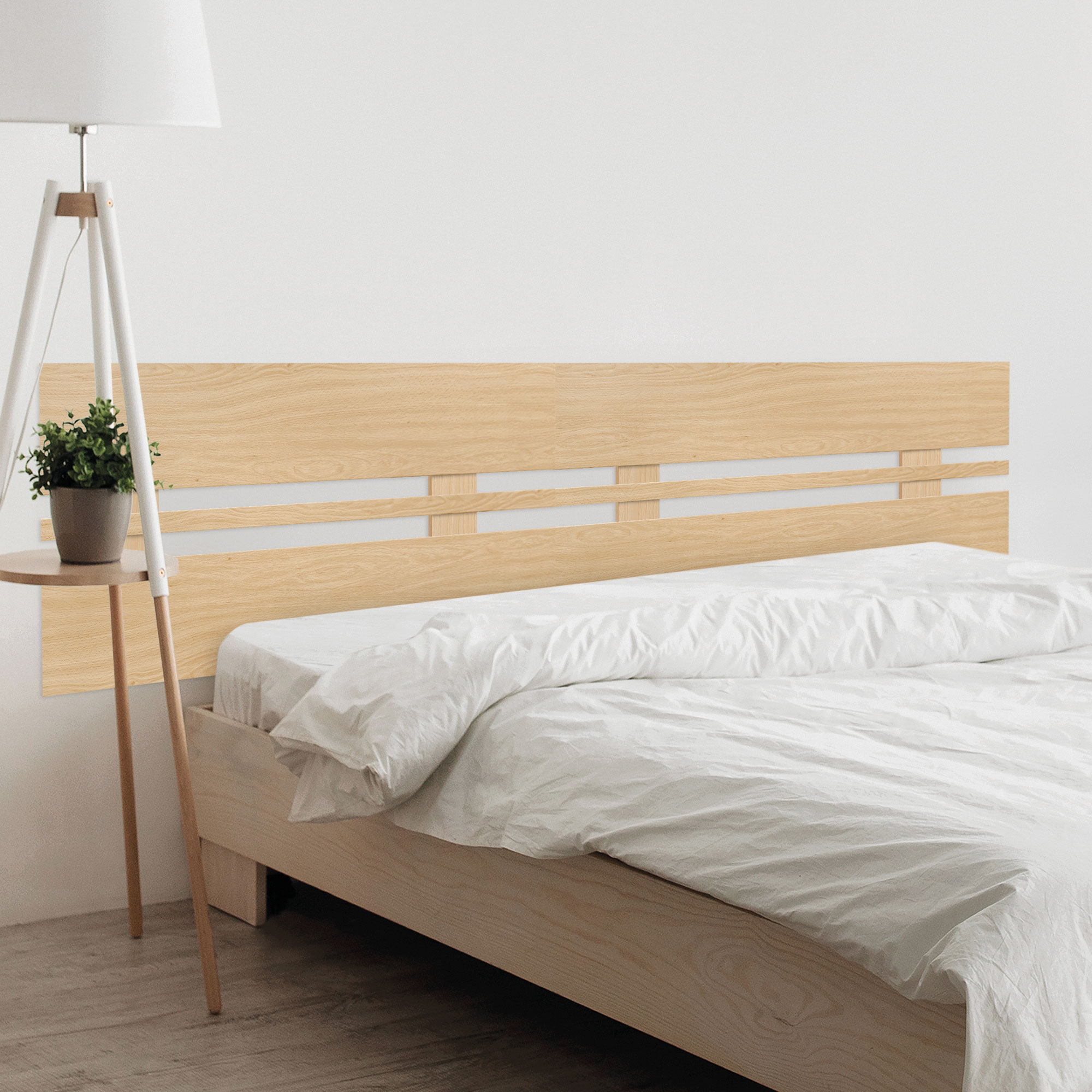 DHOME Cabecero de Madera reciclada DM Horizontal Ancho DUAL Cama Palets Herrajes incluidos