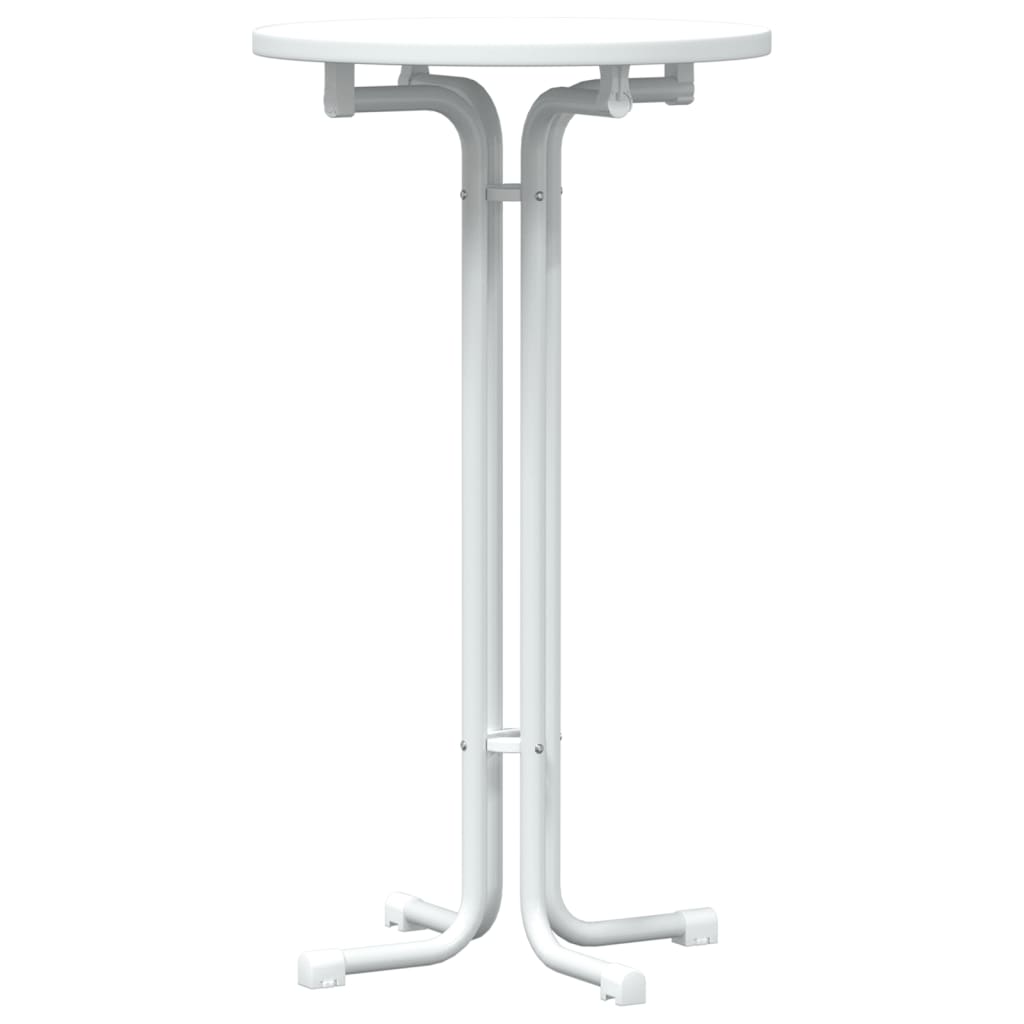 vidaXL Mesa de bar madera ingeniería y acero blanco Ø60x110cm