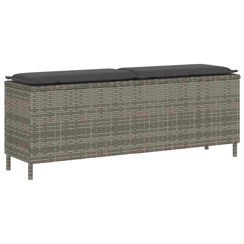 vidaXL Banco de jardín con cojín marrón 110x30x40,5 cm ratán sintético en color Marrón y blanco crema/beige y gris claro/Gris claro y gris oscuro y más | acolchados duraderos para sofás de jardín terraza exterior