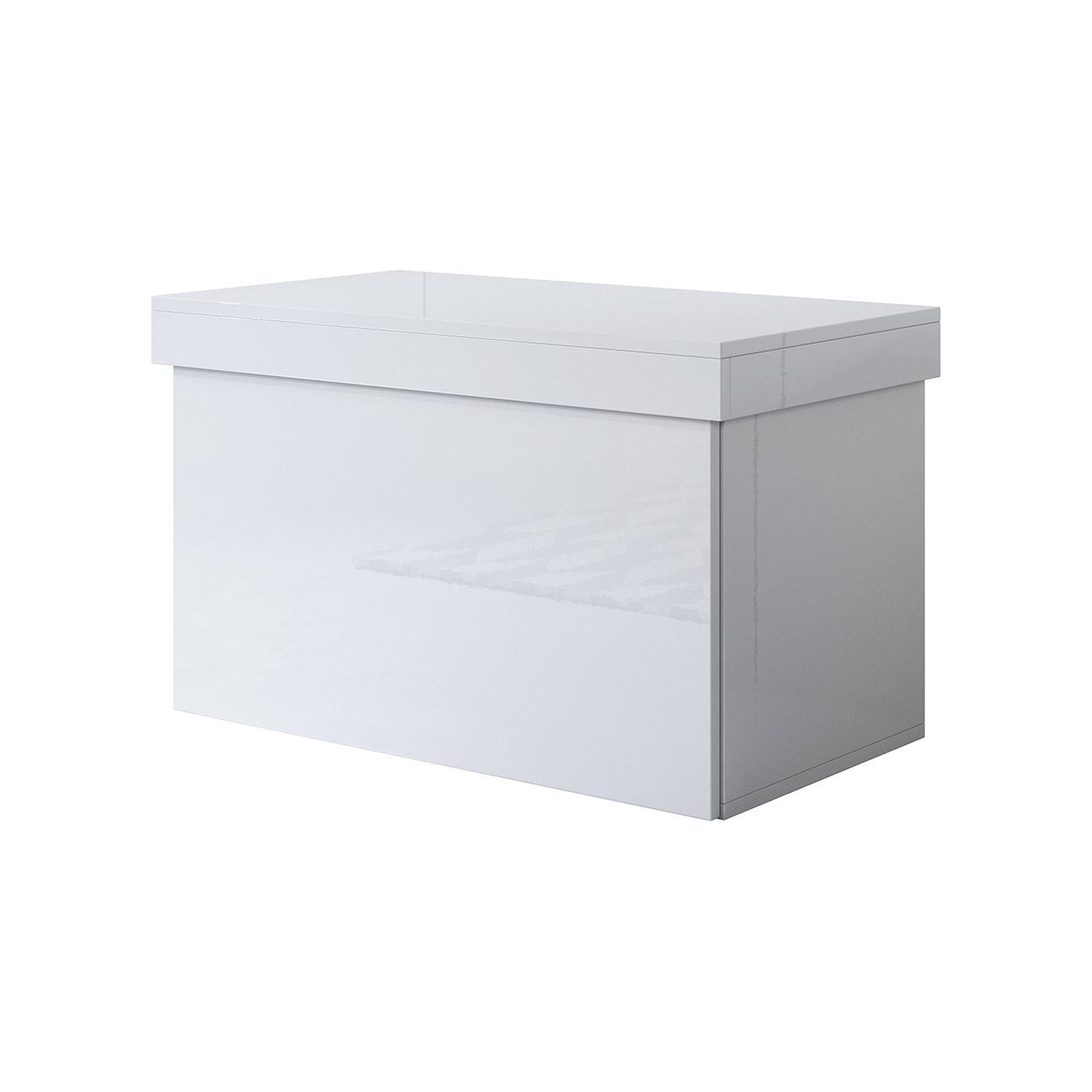 MB Muebles Bonitos - Recibidor Zapatero, 75x44x46cm, Blanco y Negro, Acabado Brillo, Banco entrada, Modelo Dorian