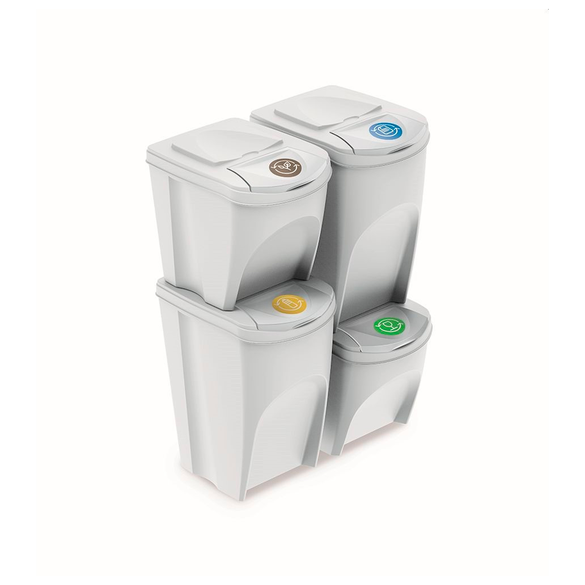 Cubo para reciclaje ecológico con dos compartimentos y pedales de aluminio  Wellhome Diempi