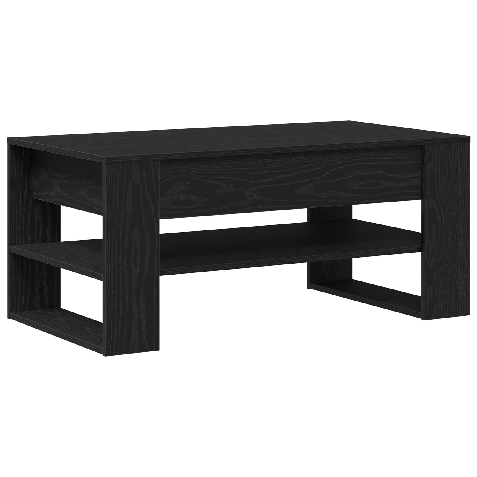 Mesa de café vidaXL Negra de Roble 102x55x45 cm de Madera