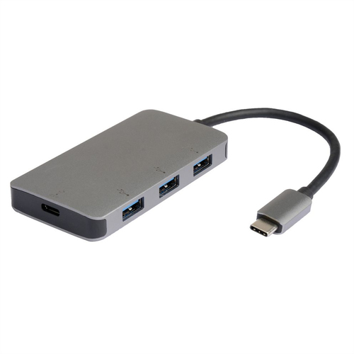 ROLINE 14.02.5038 hub de interfaz USB 3.2 Gen 2 (3.1 Gen 2) Type-C 5000 Mbit/s Plata