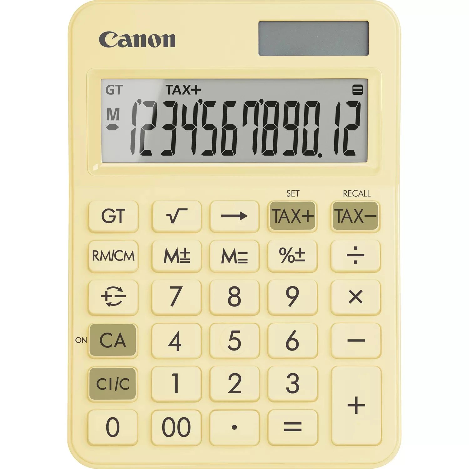 Canon - Calculadora de sobremesa LS-125KB con pantalla LCD de 12 dígitos, alimentación solar y batería, memoria triple y función de cálculo de impuestos para uso profesional y doméstico