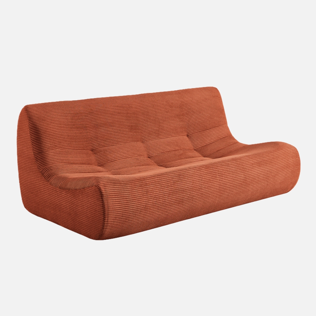 sweeek - Sofá de terciopelo de pana, 3 plazas , Sokol terciopelo , 182x105x72
