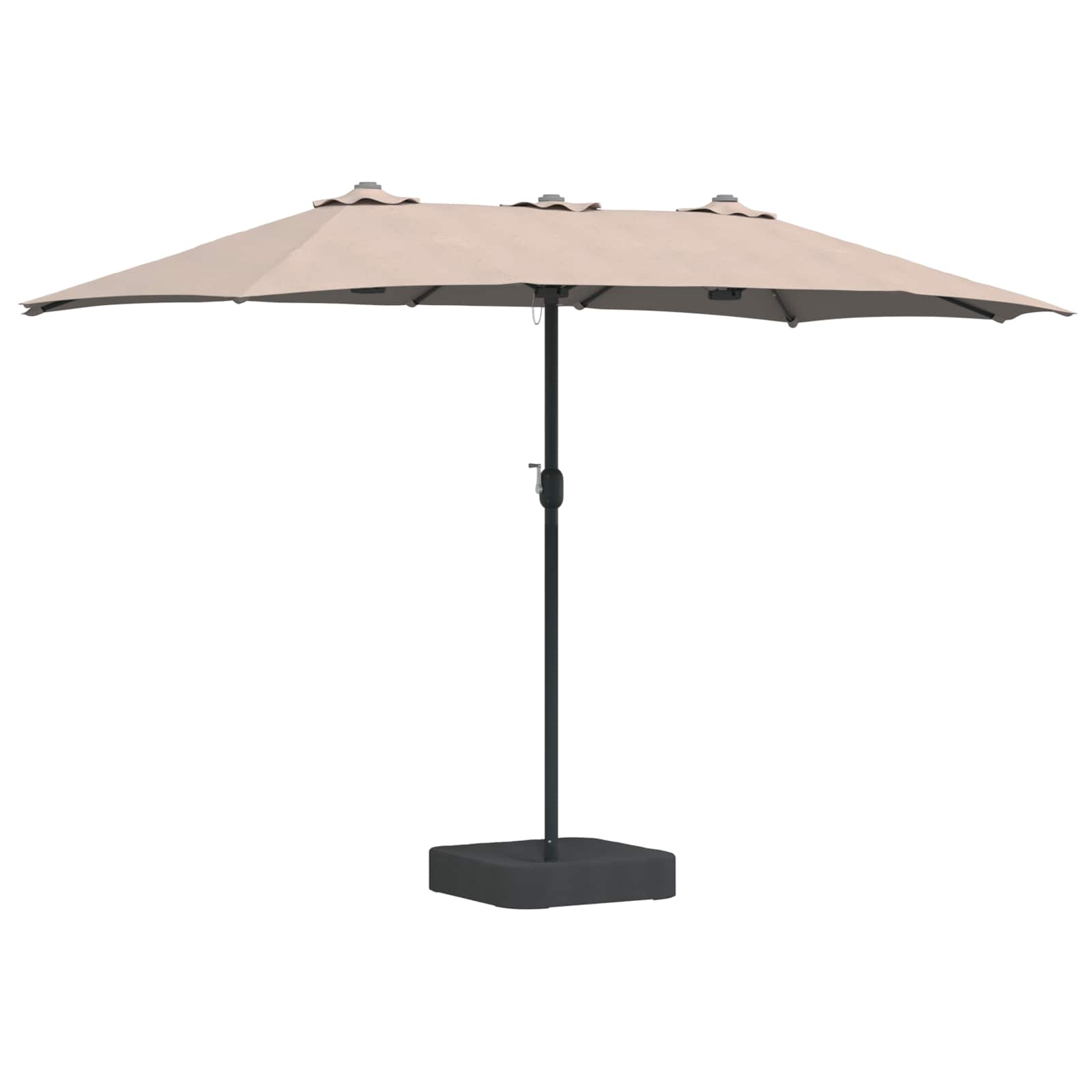 vidaXL Sombrilla de jardín Taupé 385 x 209 x 244 cm Poliéster