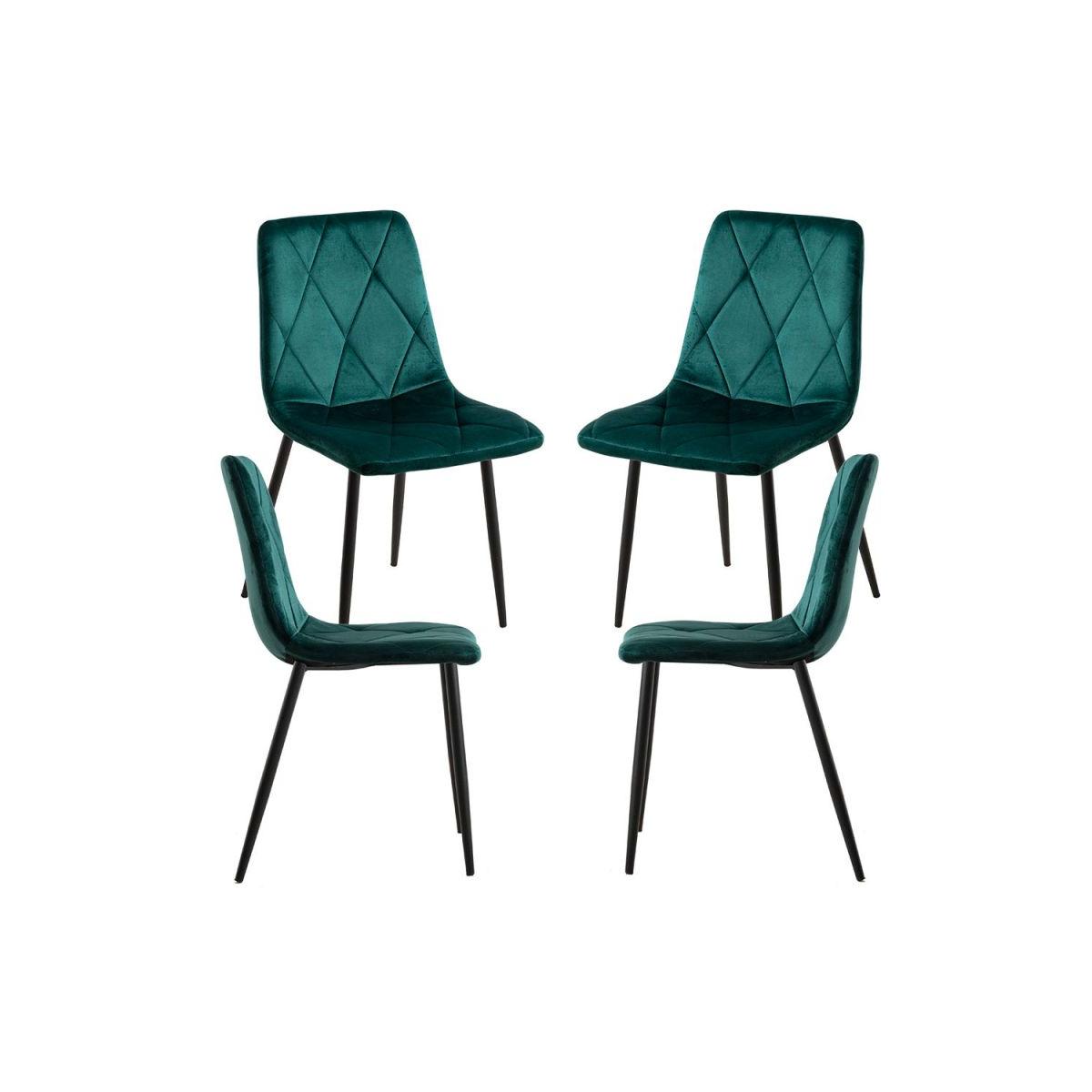 Regalos Miguel - Packs Sillas Comedor - Pack 4 Sillas Lyke Terciopelo - Verde