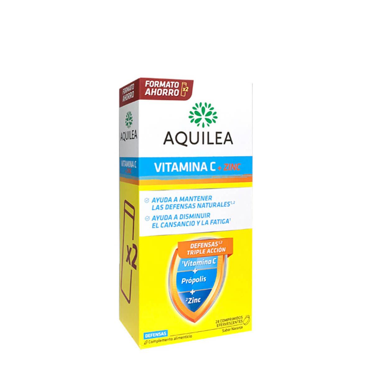 Aquilea vitamina c + zinc sabor naranja 28 comprimidos efervescentes