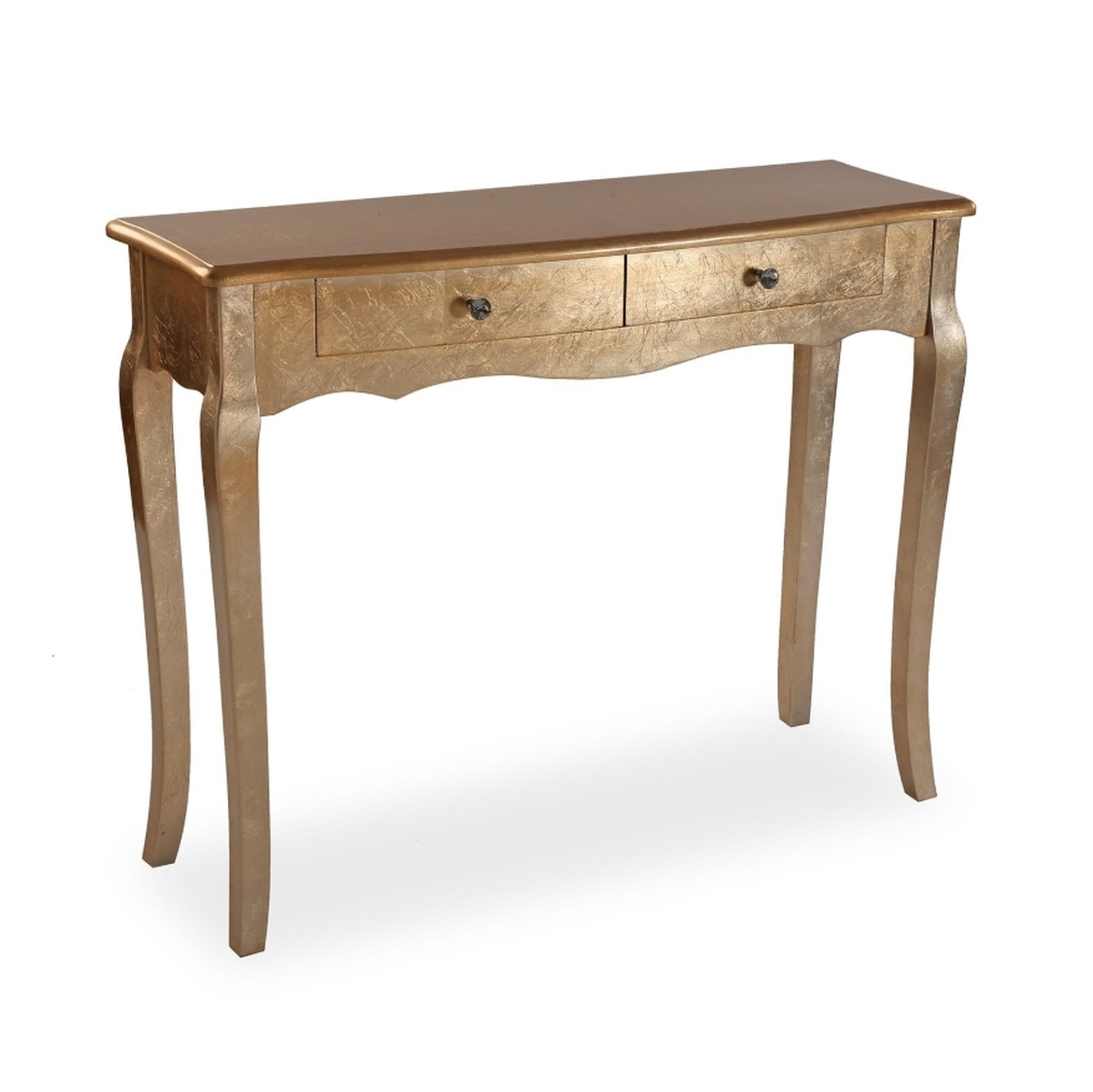 VERSA HOME - Mesa de Entrada Elegante en Madera Color Dorado 100x35x80 cm | Consola Moderna para Recibidor, Pasillo o Salón