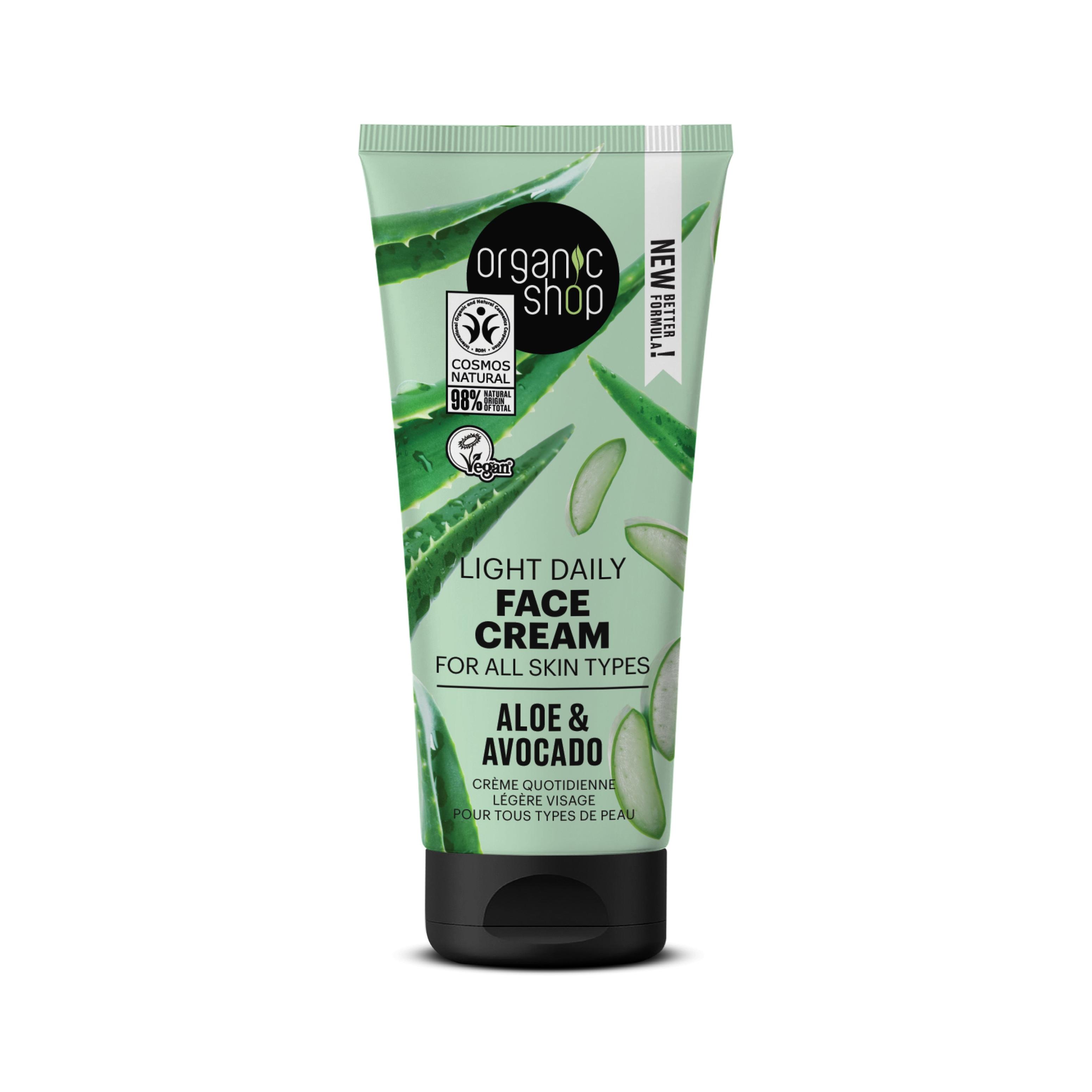 Crema facial ligera aloe y aguacate - Organic Shop