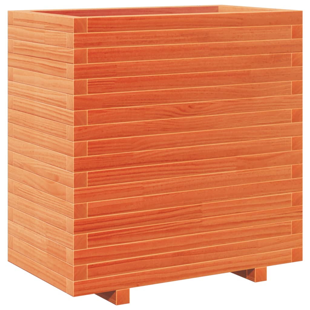 vidaXL Jardinera madera de pino impregnada 70x40x72,5 cm Color Pino natural,  Blanco,  Marrón cera y mas