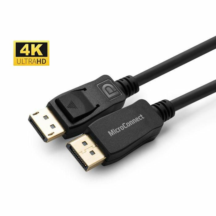 Cable Microconnect Displayport 1.2 10m 4K Ultra HD Alta Velocidad de Transferencia Conectores Dorados