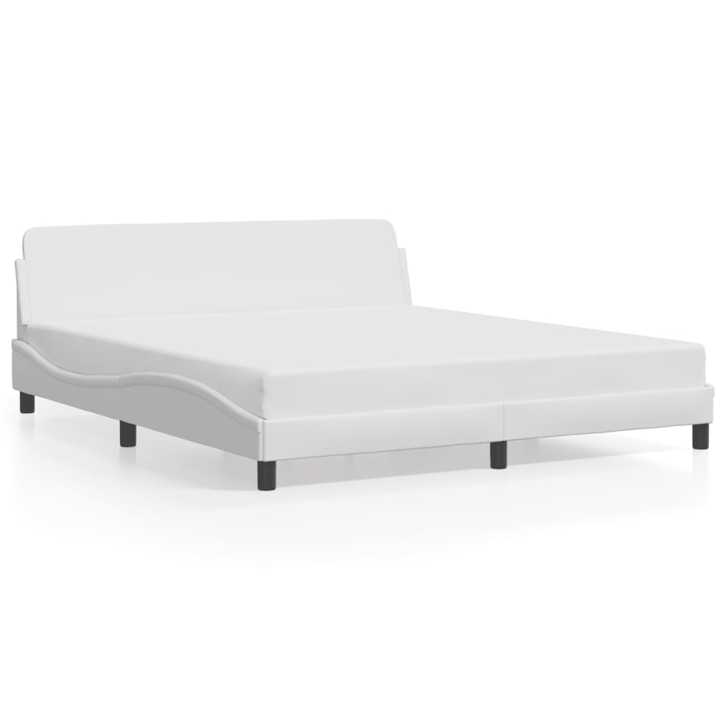 vidaXL Estructura de cama Dover cuero sintético blanco 180x200cm