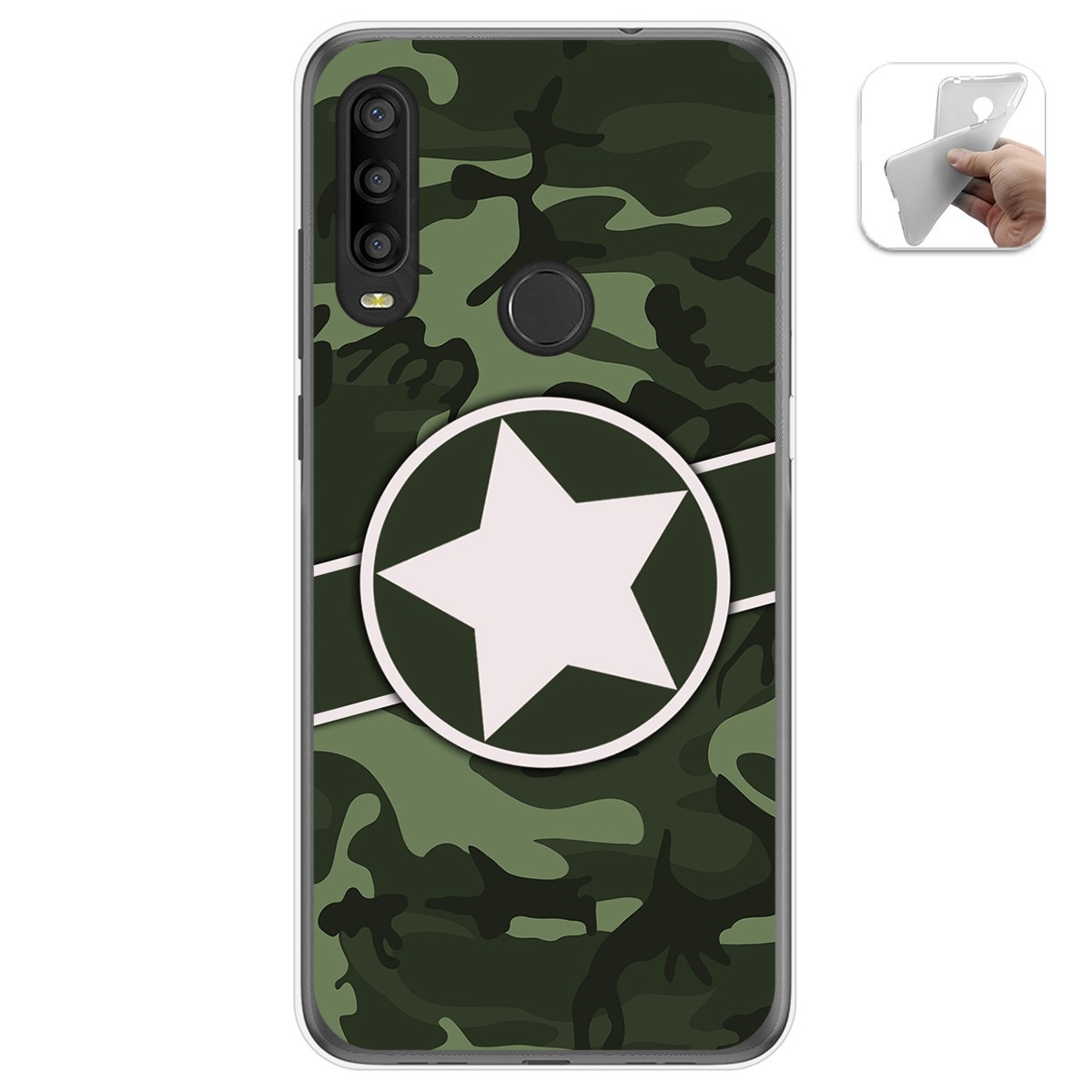 Tumundosmartphone Funda Gel Tpu para Alcatel 1SE 2020 diseño Camuflaje 01 Dibujos
