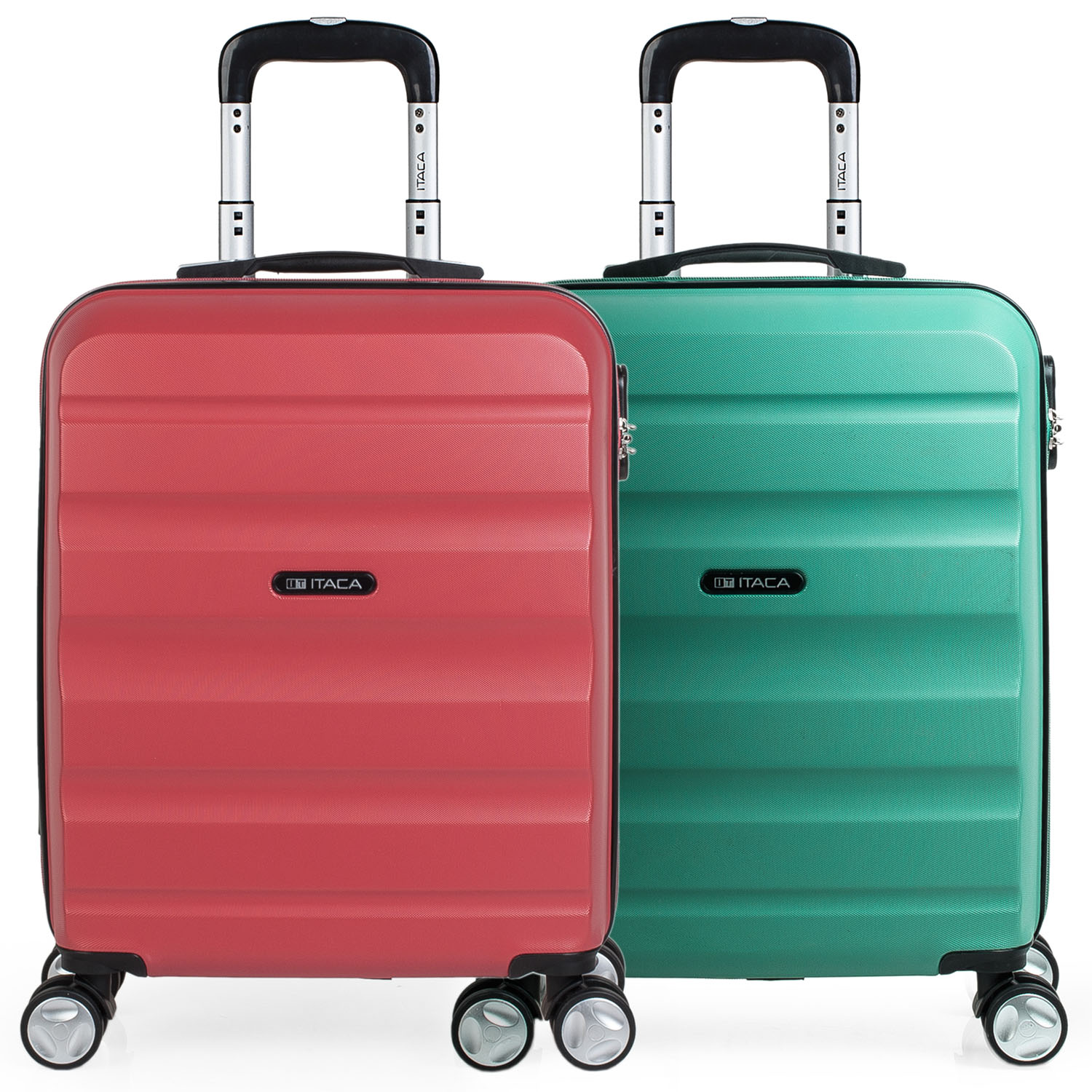 Itaca - Set 2 Maletas Pequeñas Para Viaje En Pareja. Rígidas 4 Ruedas 55X40x20 Cm Cabina Trolley ABS. Equipaje De Mano. Cómodas Y Ligeras. Ryanair. Calidad Y Diseño. T71650P