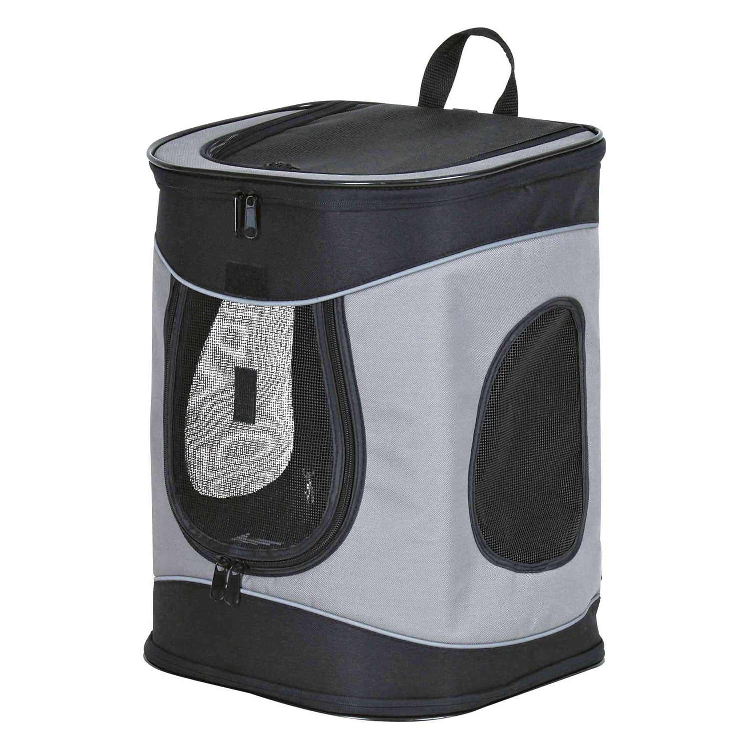 TRIXIE Mochila Timón | Mochila Timon, Nylon, 34 x 44 x 30 cm, Negro-Gris
