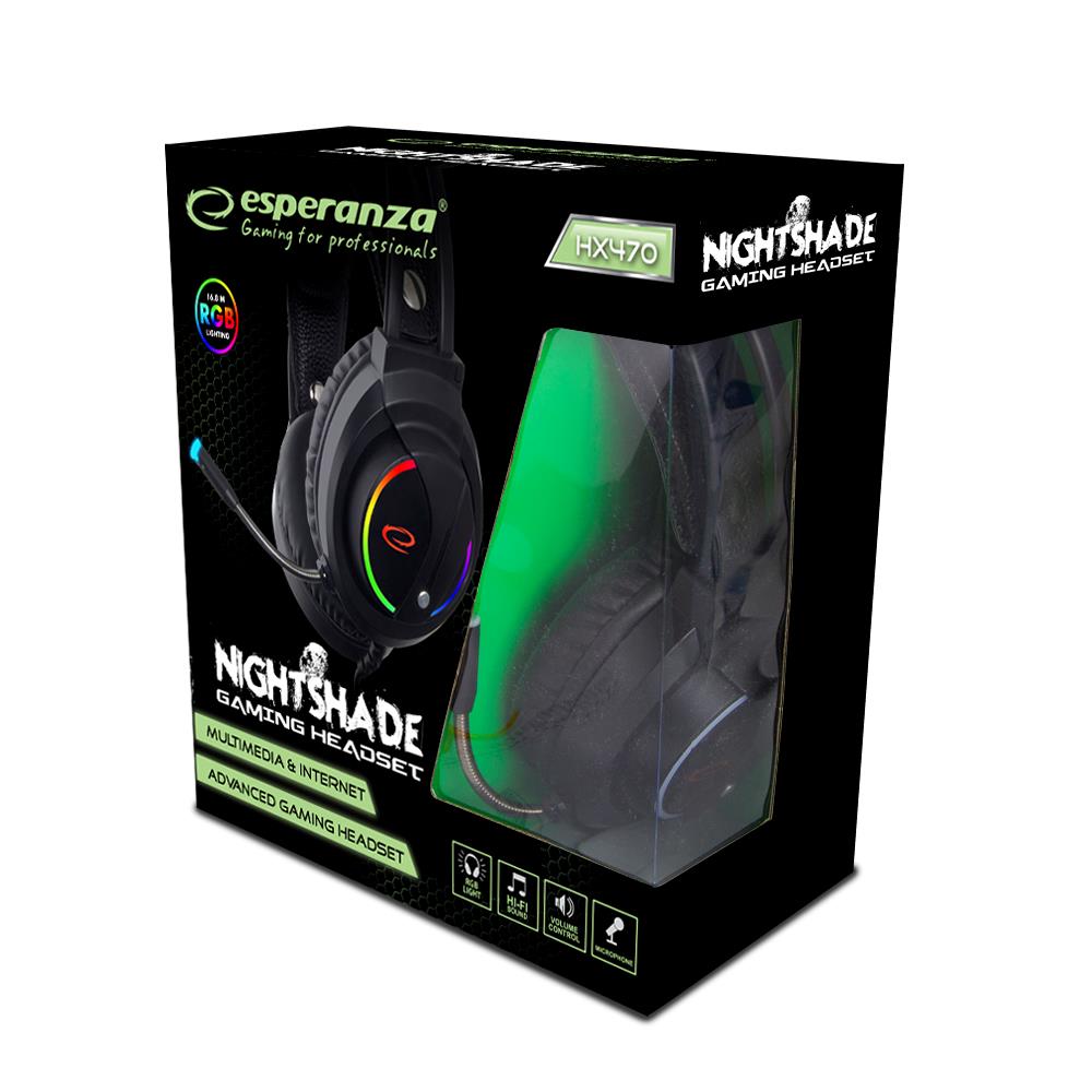 Esperanza gaming nightshade - headphones with microphone
