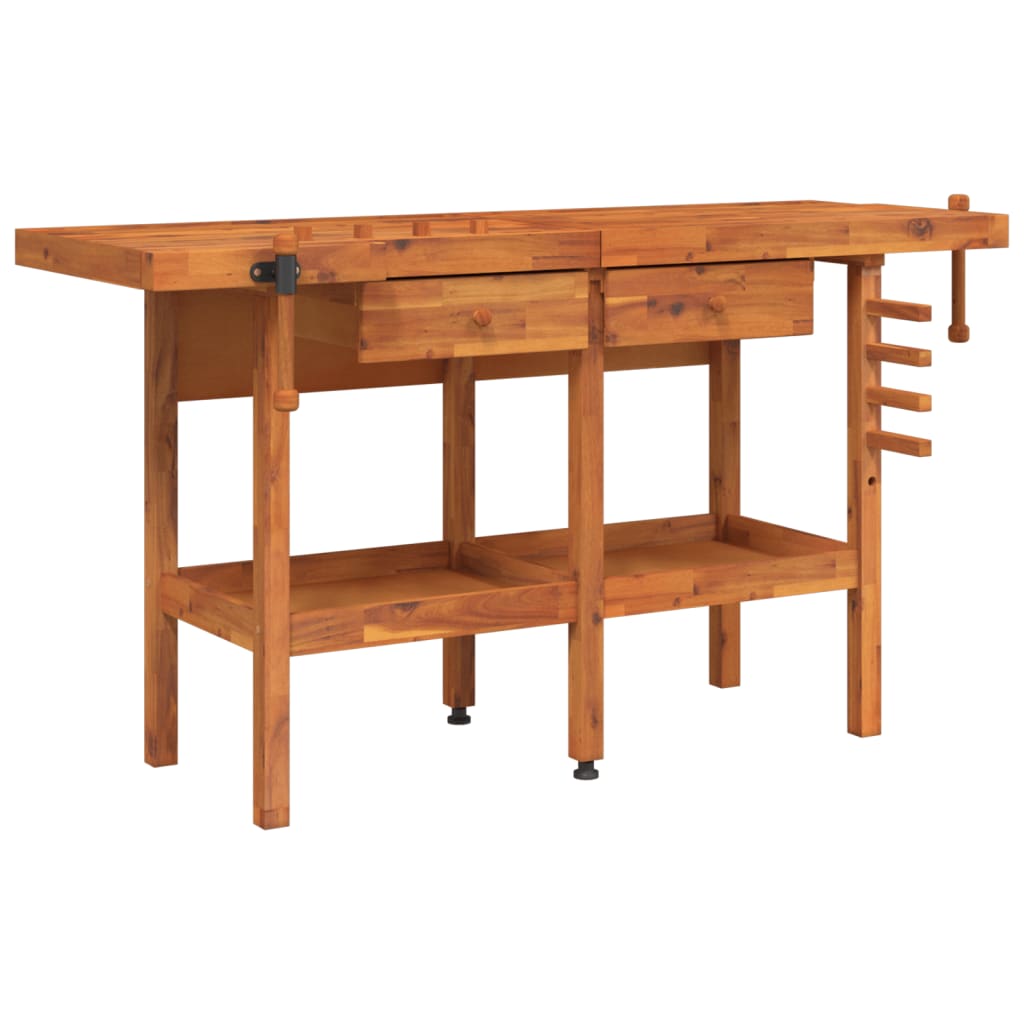 vidaXL Banco de Trabajo Cajones y Tornillos Banco Madera 162x62x83 cm Mesa Modelo sin armario, con armario