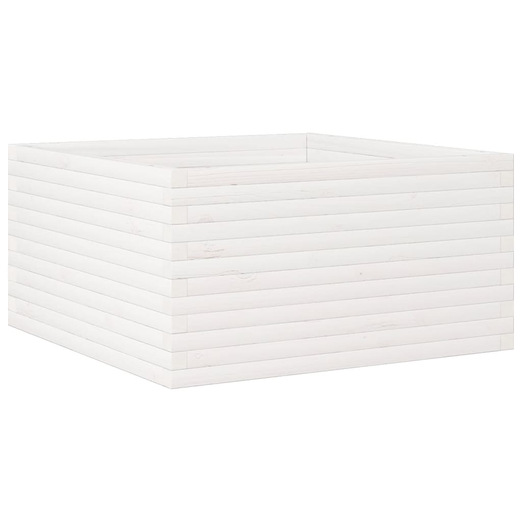vidaXL Jardinera de madera de pino impregnada 90x90x46 cm Color Pino natural,  Blanco,  Marrón cera y mas