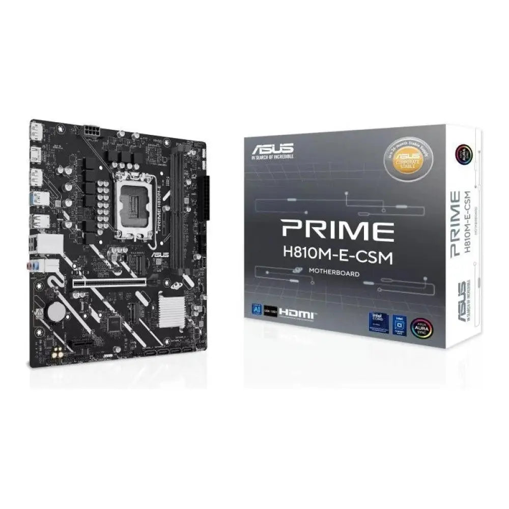 Placa Base Asus PRIME H810M-E-CSM Intel H810 LGA1851 DDR5 Micro-ATX PCIe 4.0 RGB