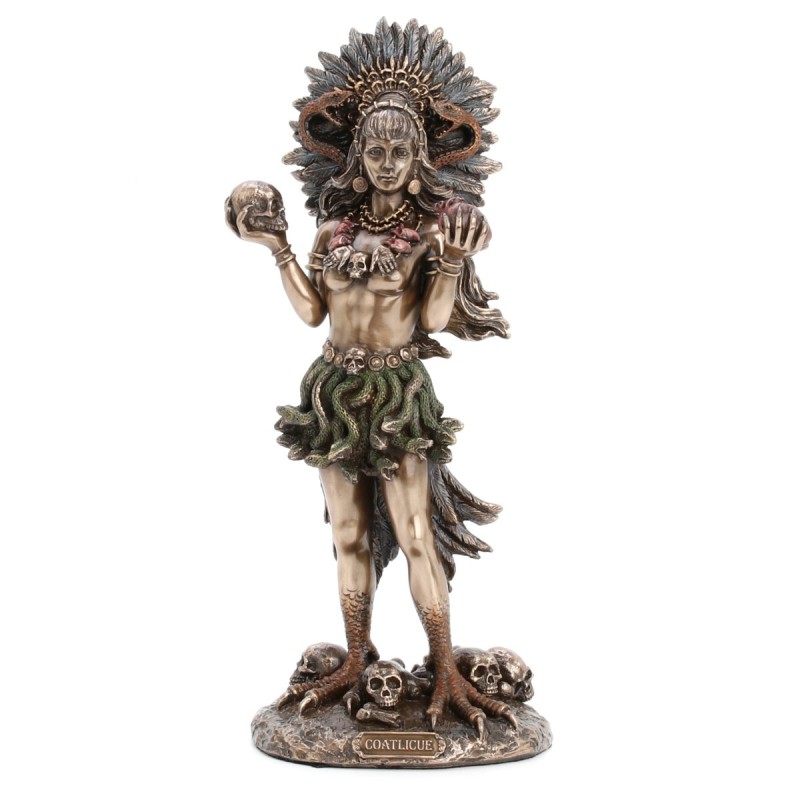 SIGNES GRIMALT Figura Diosa Coaticue Dorado de Resina | Figura de Persona Figuras De Resina Para Jardin
