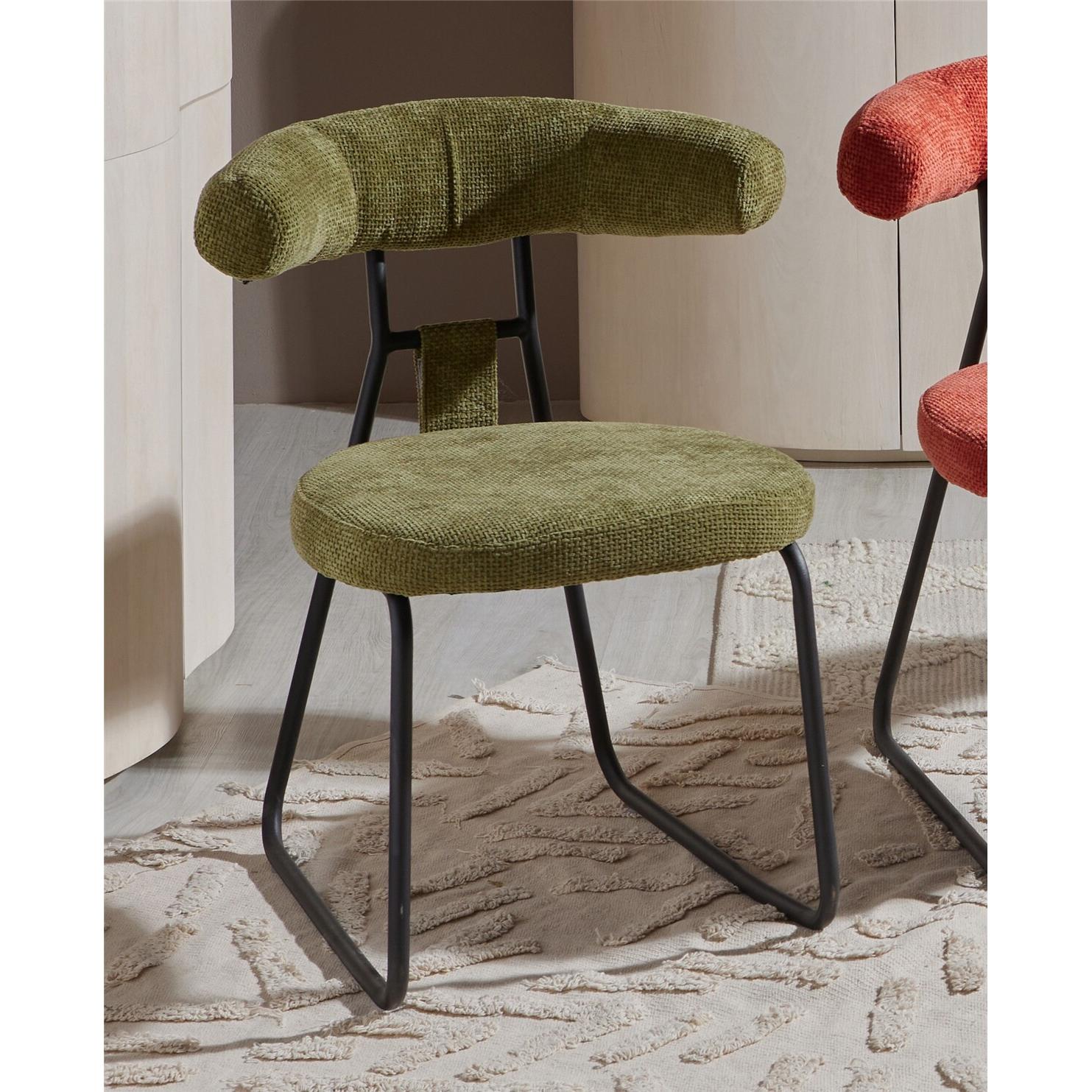 Silla kirk chenilla gruesa verde 58x58x76 cms. El mejor complemento para tu hogar.