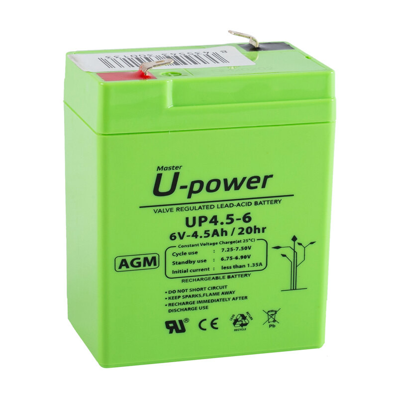 Batería Plomo U-Power 6V 4.5Ah Raíz Inicio Baterías Baterías plomo AGM