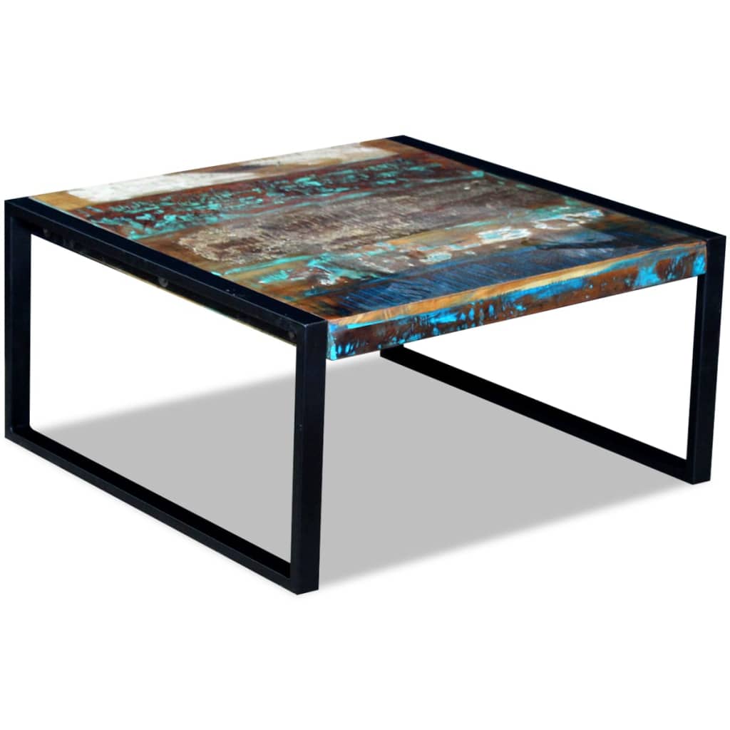 vidaXL Mesa de centro madera maciza reciclada 80x80x40 cm