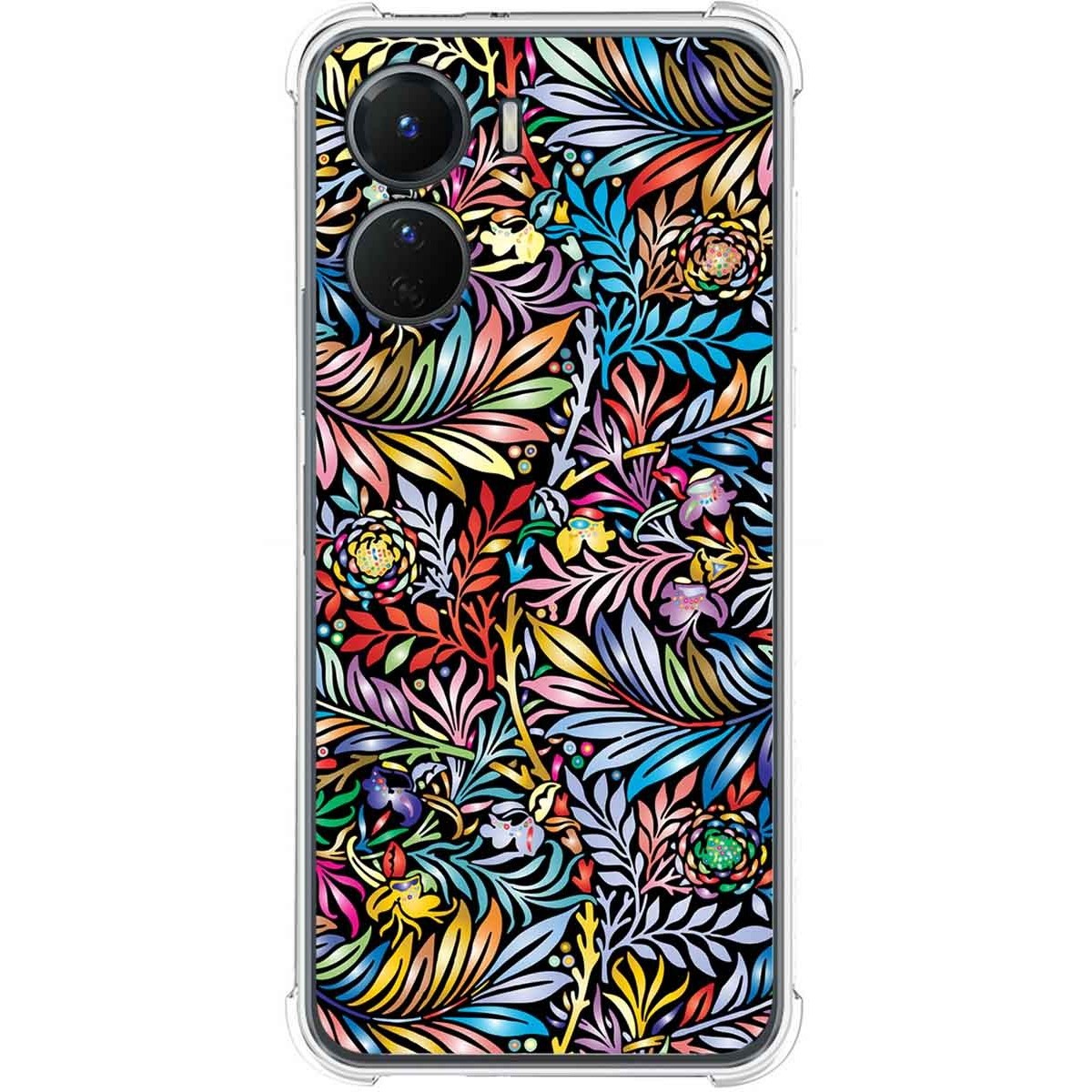 Funda Silicona Antigolpes para Vivo Y16 diseño Flores 04 Dibujos