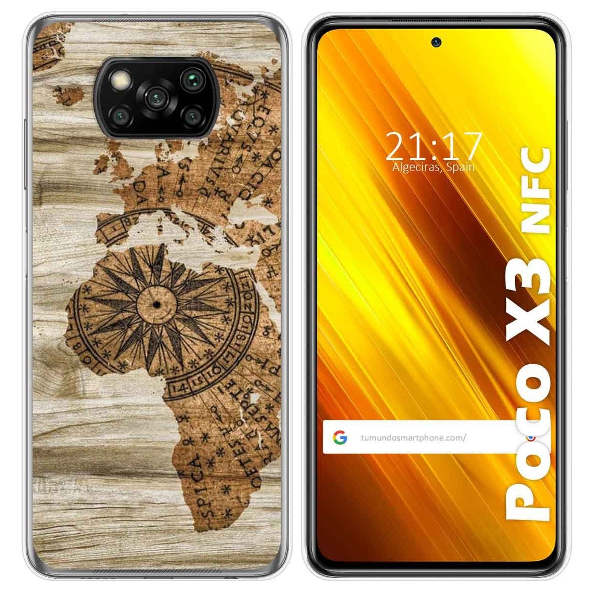 Tumundosmartphone Funda Gel Tpu para Xiaomi POCO X3 NFC / X3 PRO diseño Madera 07 Dibujos