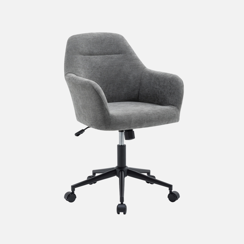 sweeek - Silla de oficina con ruedas ajustable metal y tela , Stan , 57x57x94