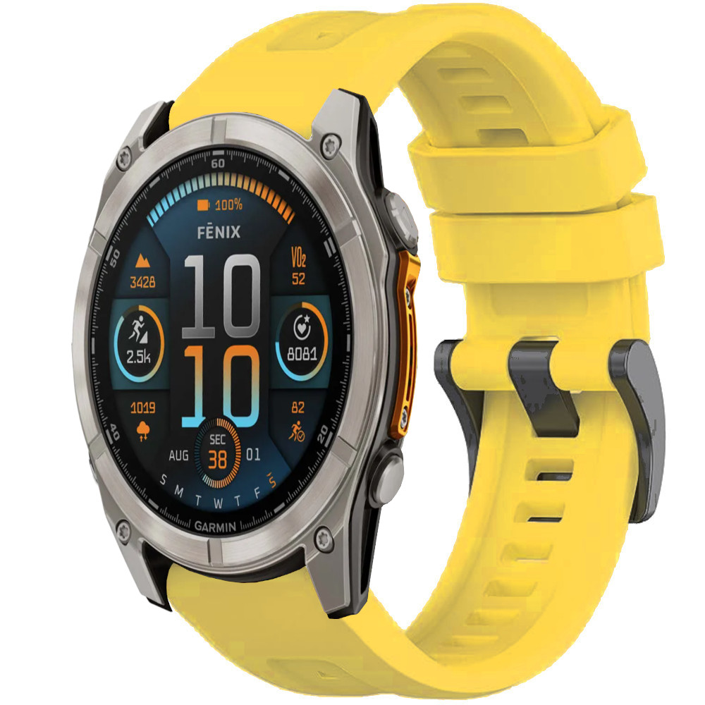 Correa de Silicona para Garmin Fenix 8 - 51mm / Fenix 7X Pro / Fenix 6X Pro / Enduro 3 / Epix 2 Pro 51mm, Banda Básica Conectores Quickfit 26mm